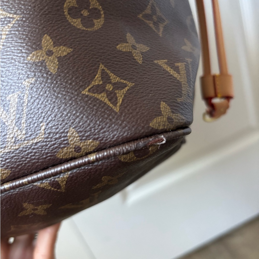 Designer Inspired brown Monogram coated canvas Tote - Brown with Tan Trim - Picture 16 of 16